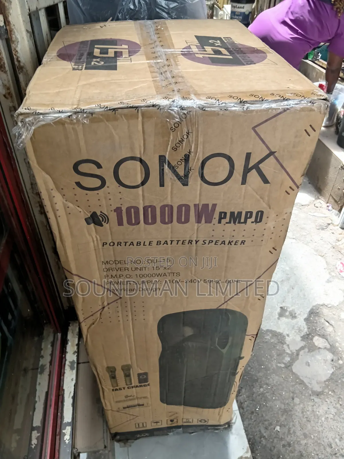 Sonok Double 15-Inch Public Address PA System Trolley Speaker