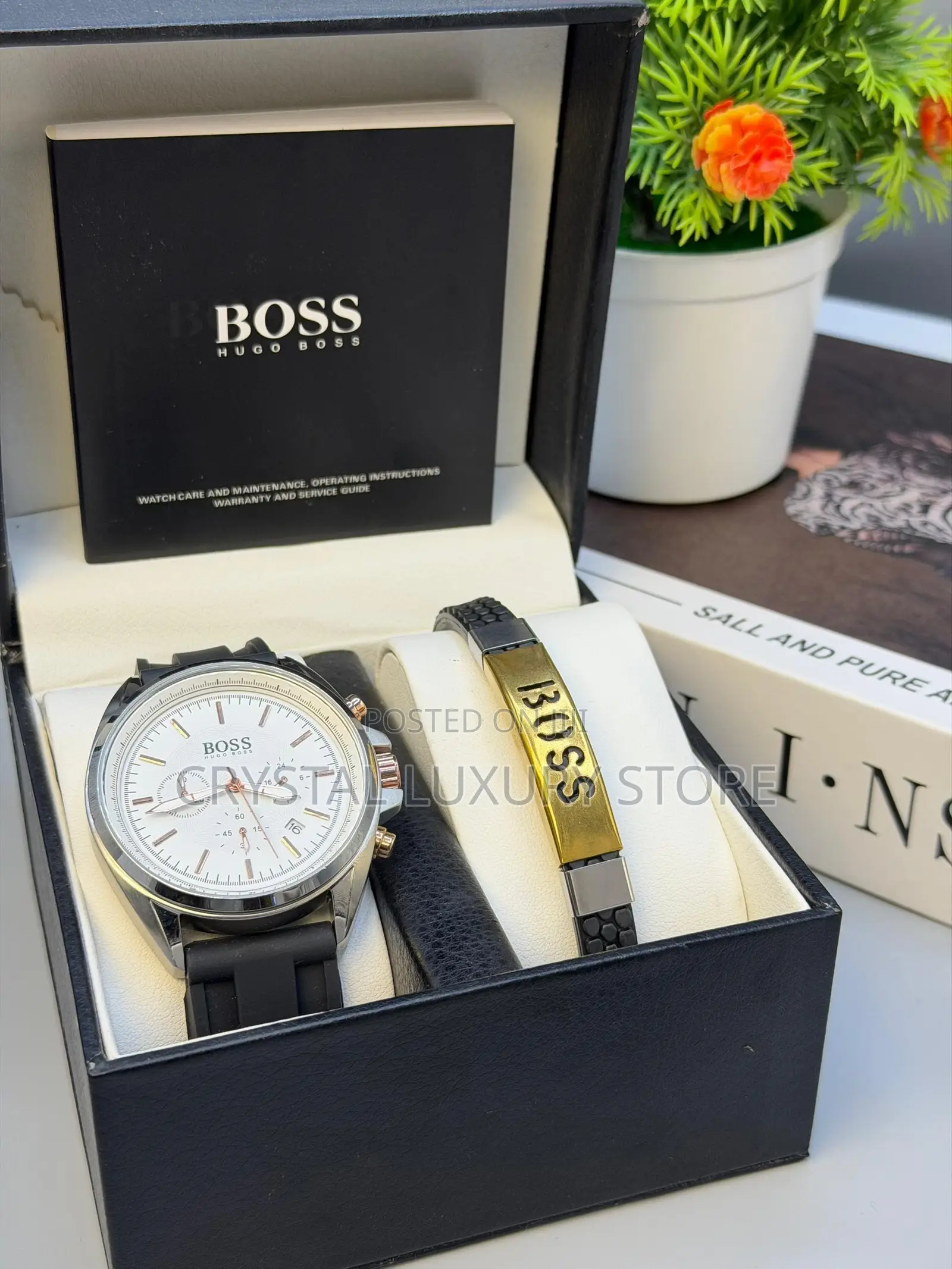 Hugo Boss Quality Men Genuine Leather Wristband