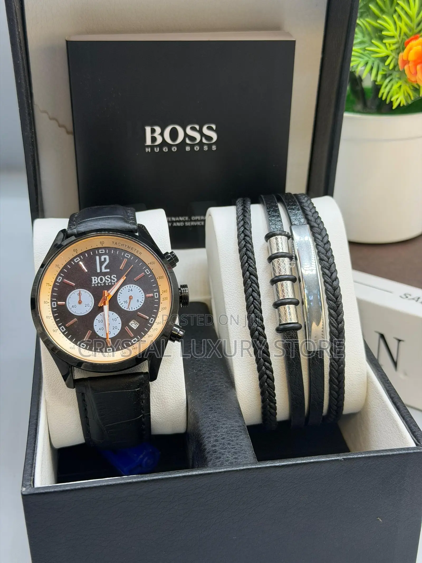 Hugo Boss Quality Men Genuine Leather Wristband