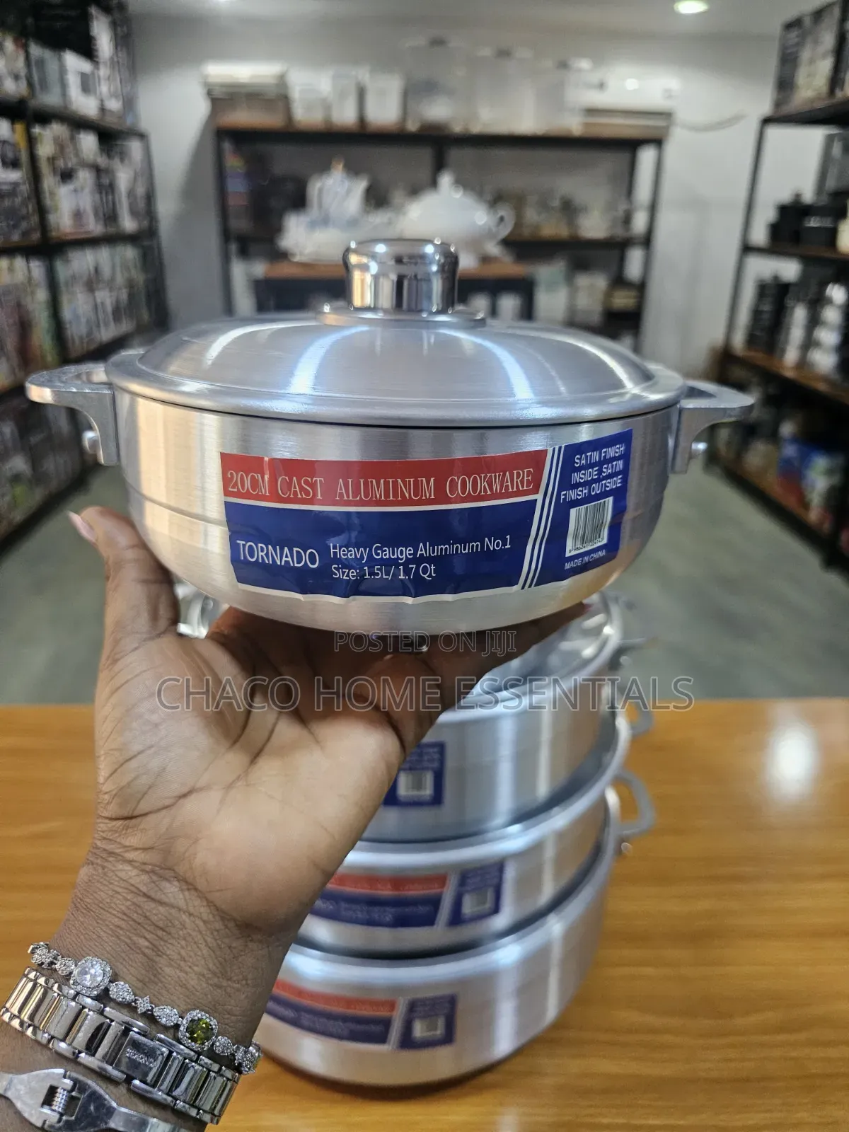 Tornado 6-Piece Polished Aluminium Cooking Pots (20cm - 36cm)