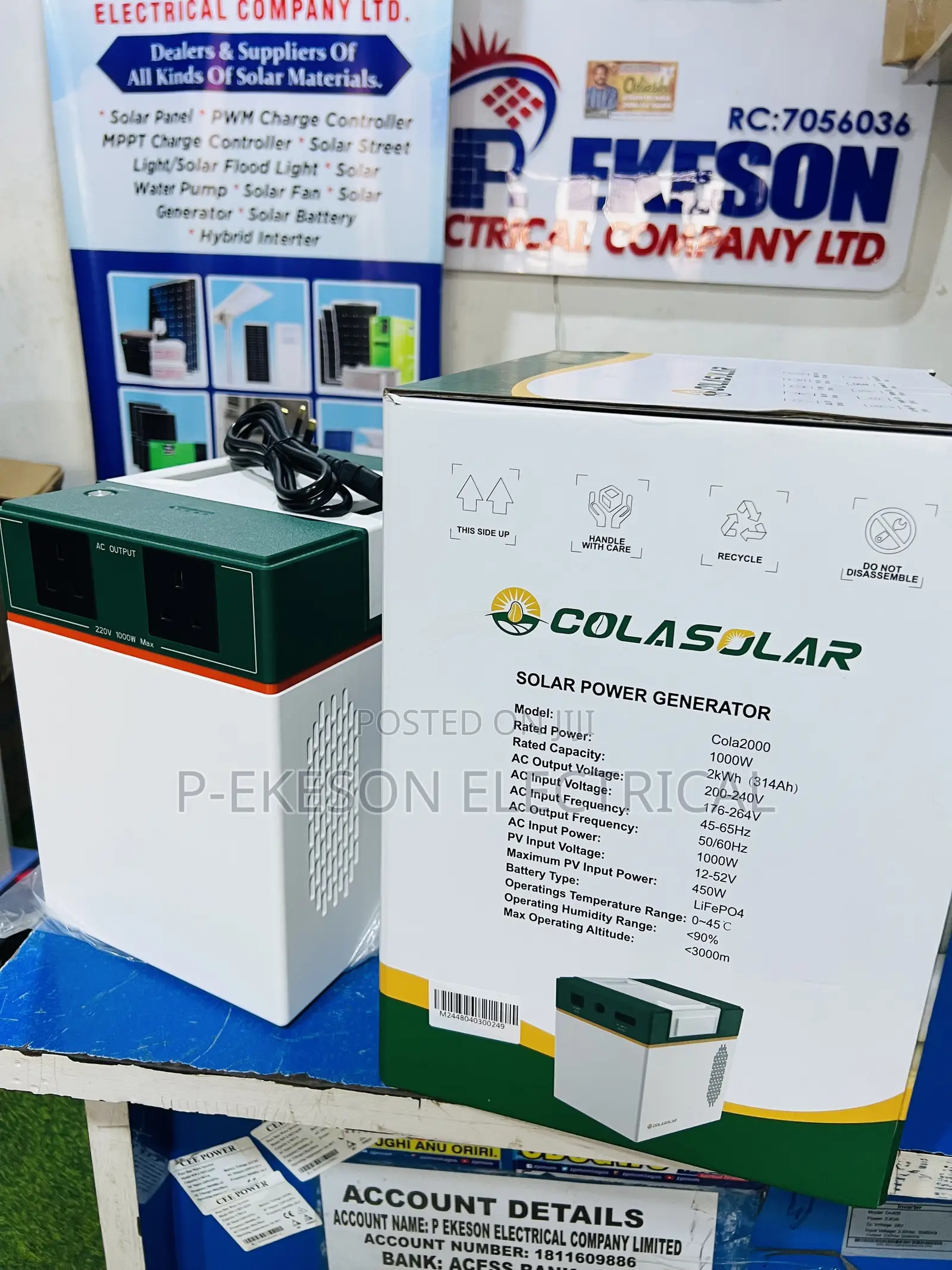 Colasolar 2kwh Solar Generator – 1000w Output