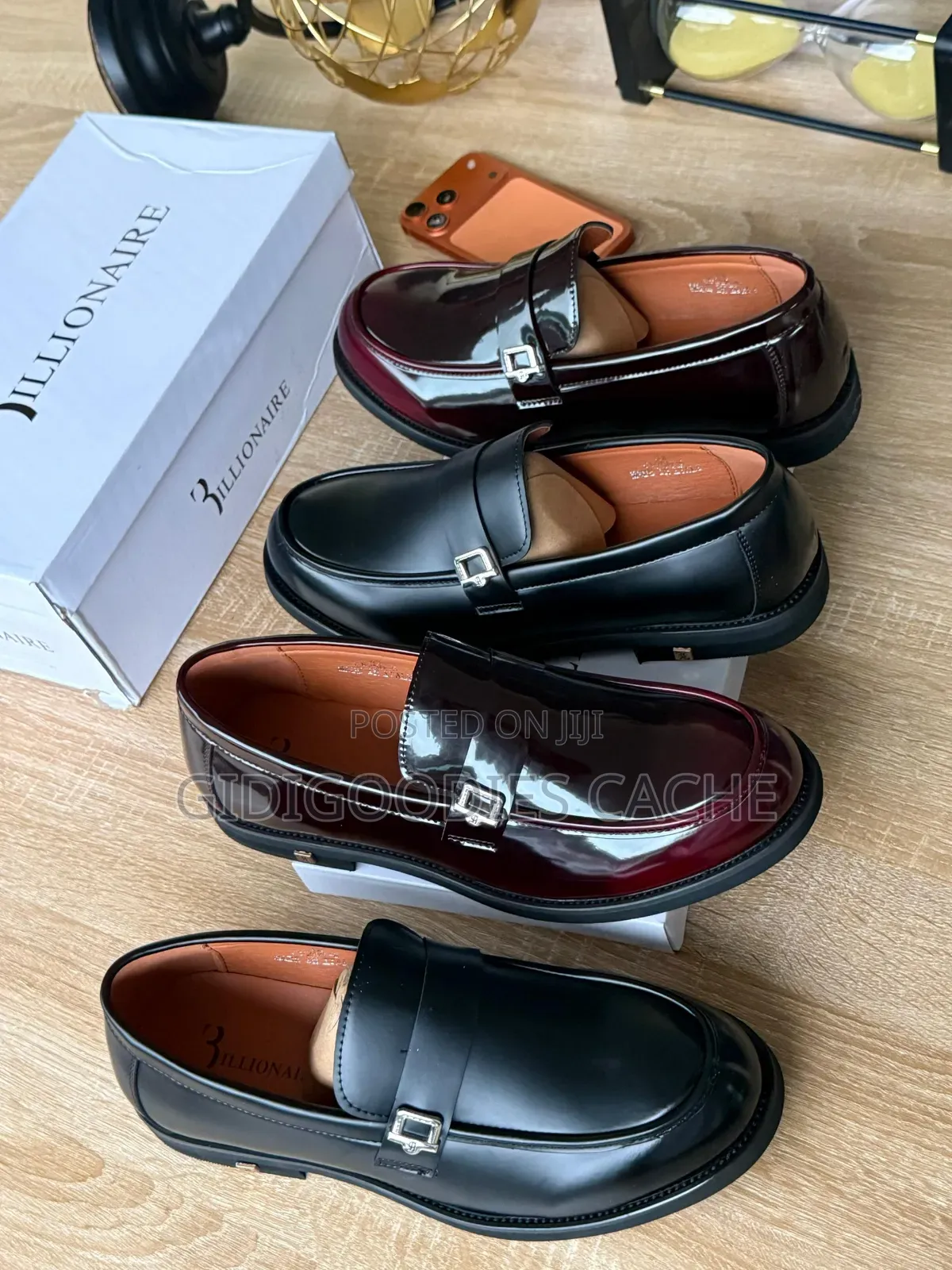 BILLIONAIRE Buckle Patent Leather Loafers Size 41-46