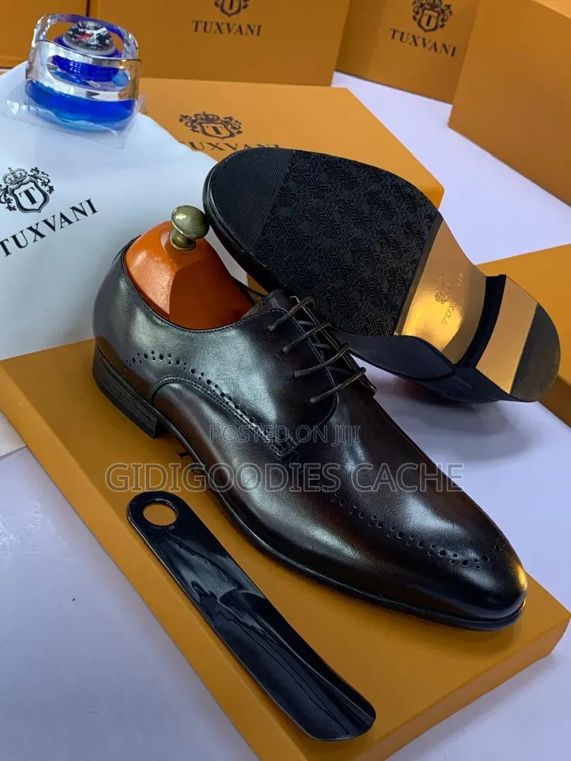 Tuxvani Cap-Toe Brogue Oxford Dress Shoes Size 40-46
