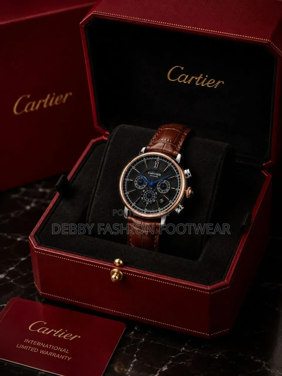 Luxury, Bold, and Timeless Cartier Chronograph Leather Watch