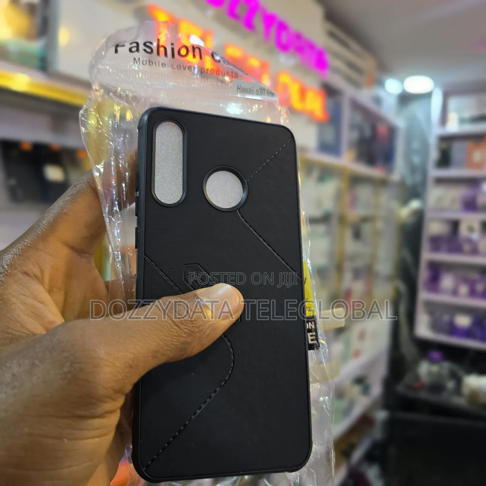 Huawei P30 Lite Black Leather Case