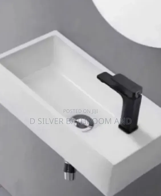 Modern Wall Hung Washing Hand Basin, White