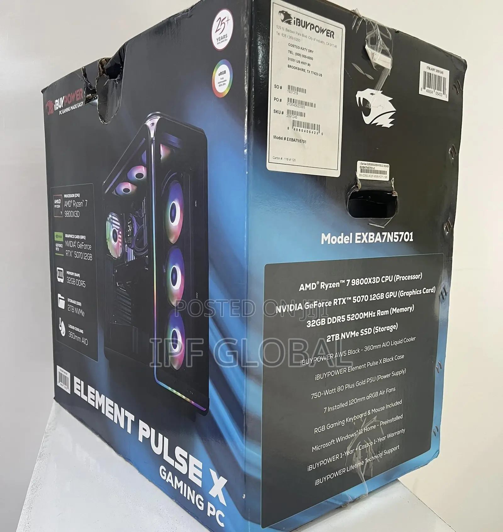 New Desktop Computer iBUYPOWER 32GB AMD Ryzen 7 SSD 2T