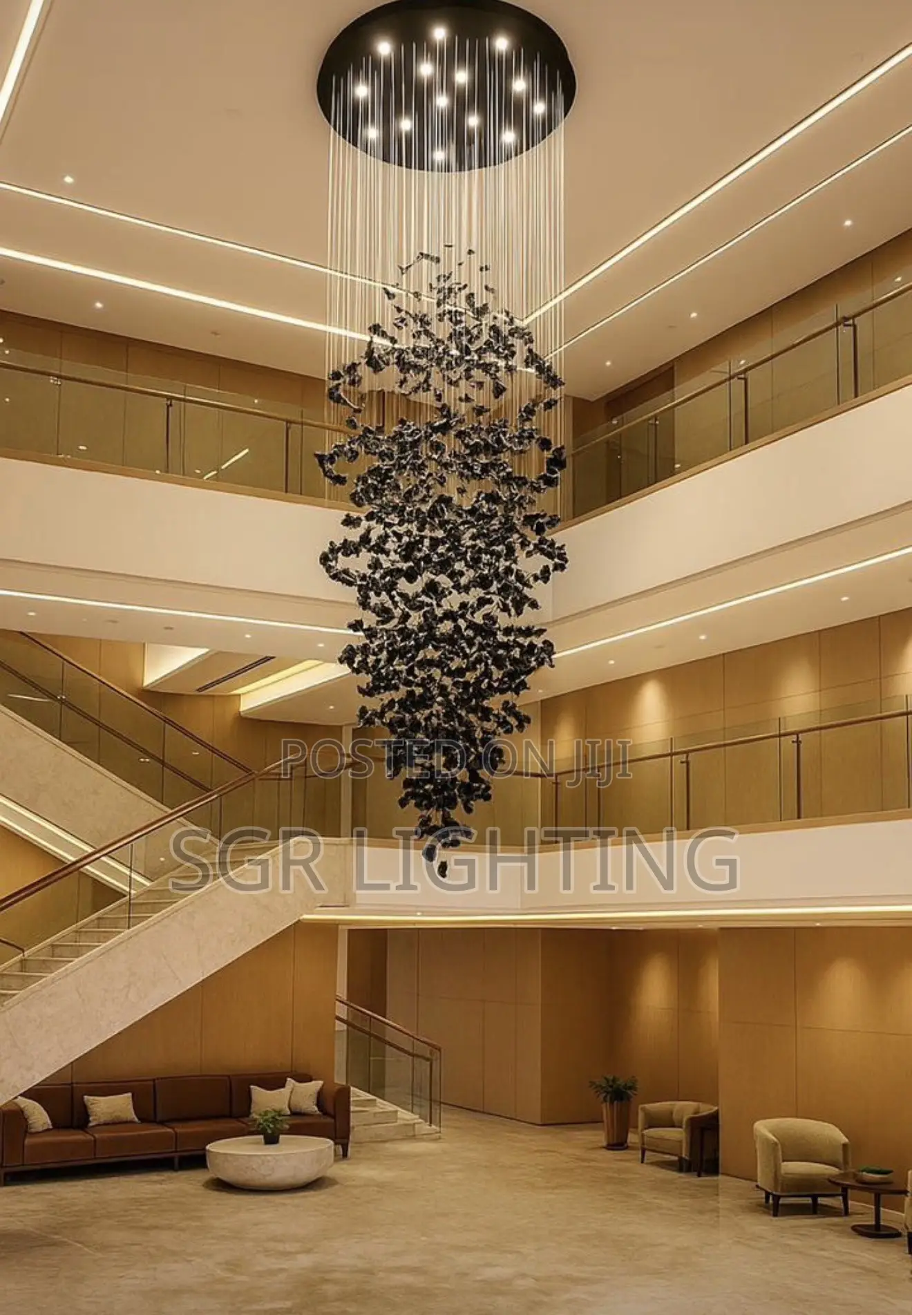 Nordic Stair Chandelier for Duplex Loft Apartment Mid Floor Hall