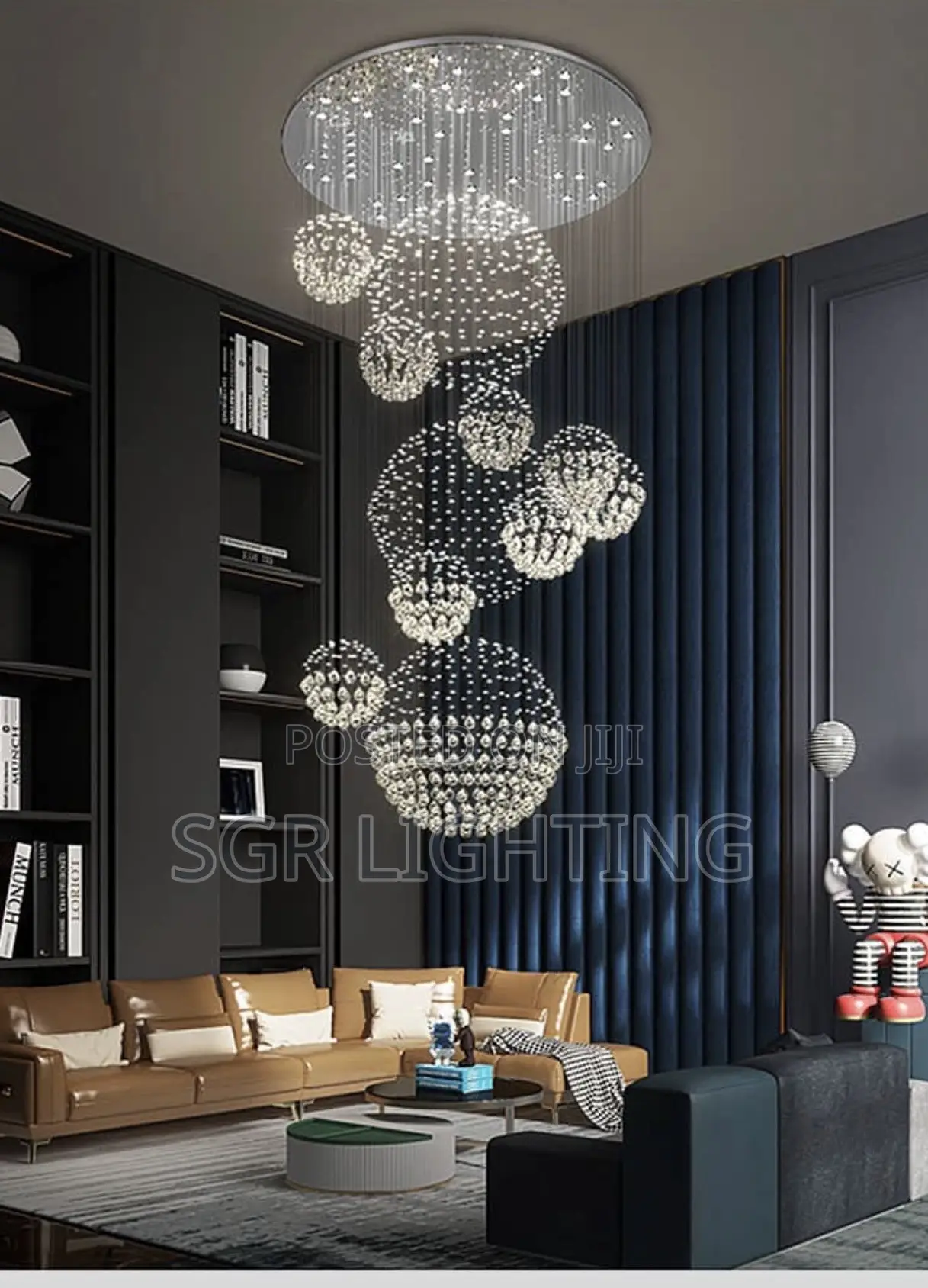 Nordic Stair Chandelier for Duplex Loft Apartment Mid Floor Hall