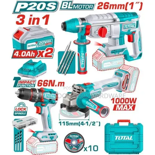 TOTAL 3-in-1 Cordless Combo Kit – TOSLI241198
