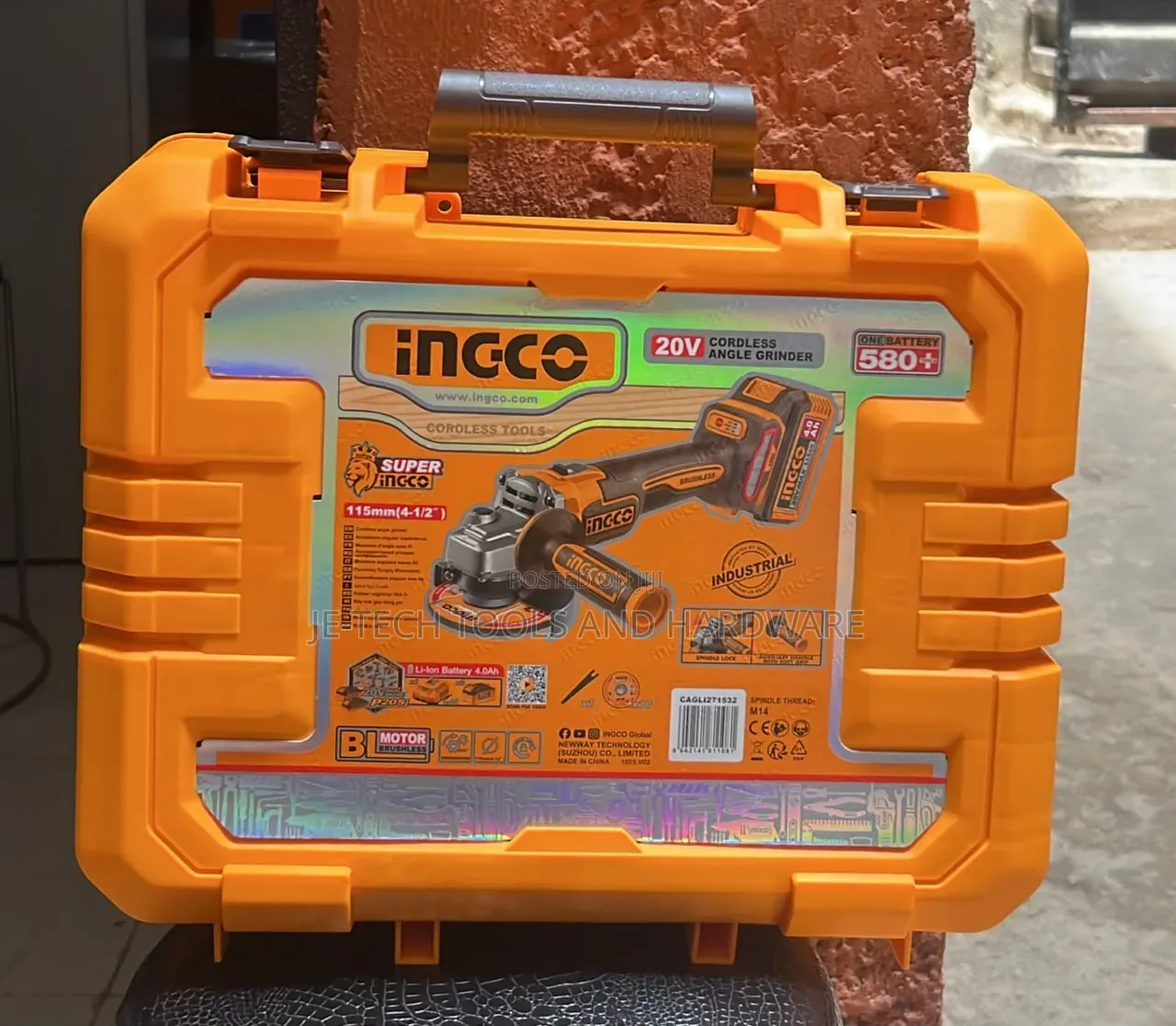 INGCO 20V Brushless Cordless Angle Grinder