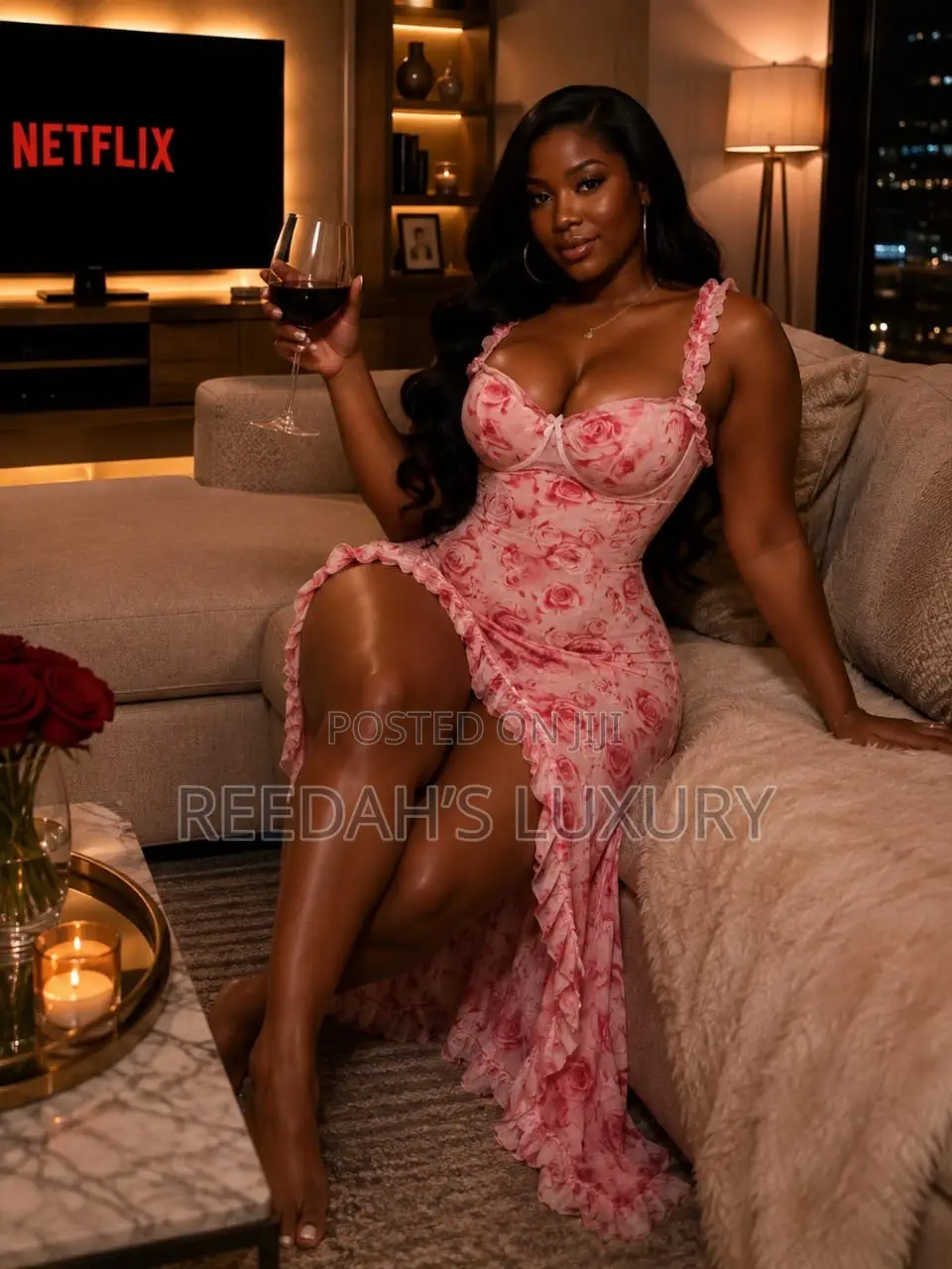 Rose Mesh Slip Gown