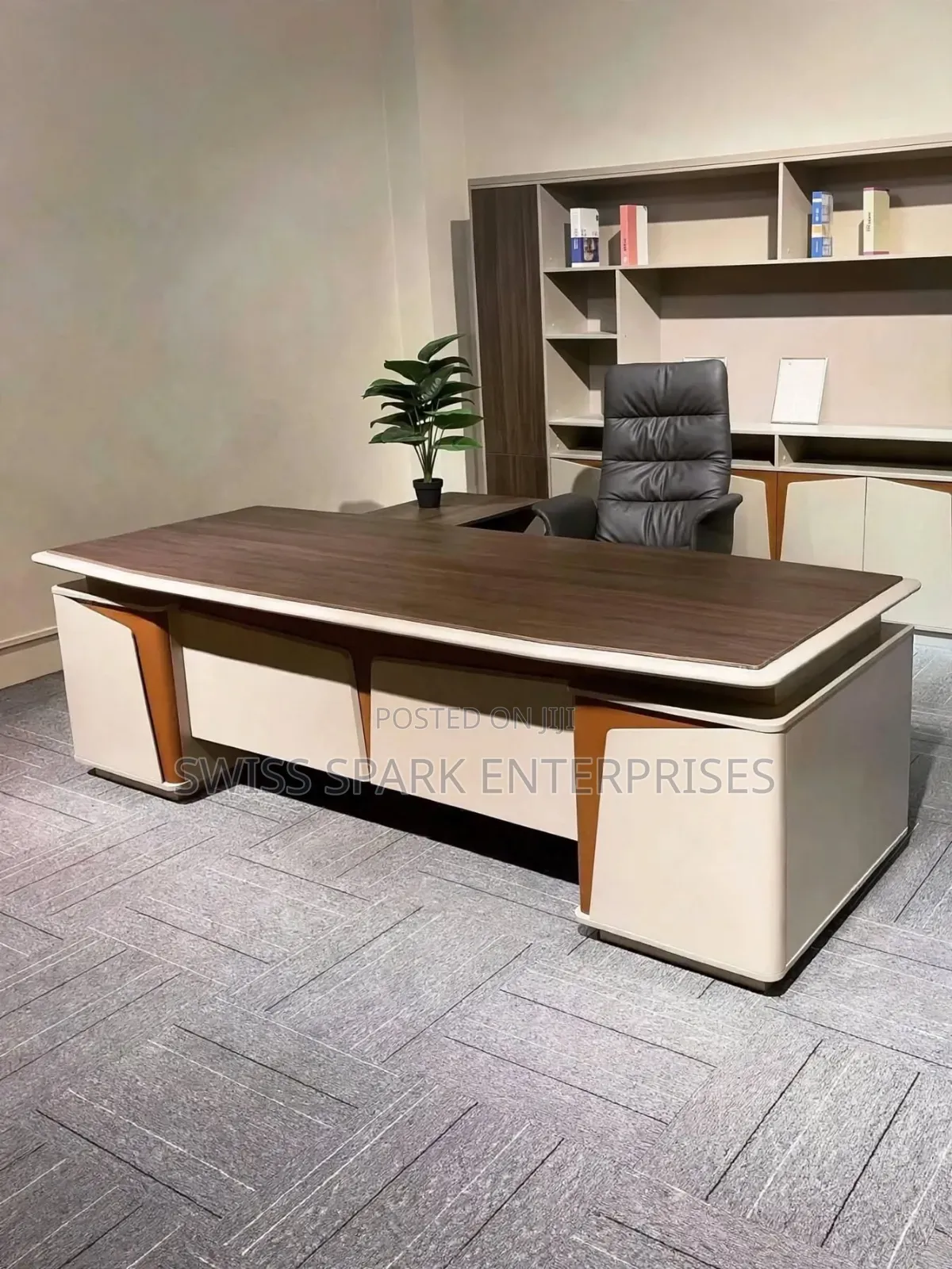 Executive L-Shaped Office Desk - Modern Luxury Desk With Storage (6ft