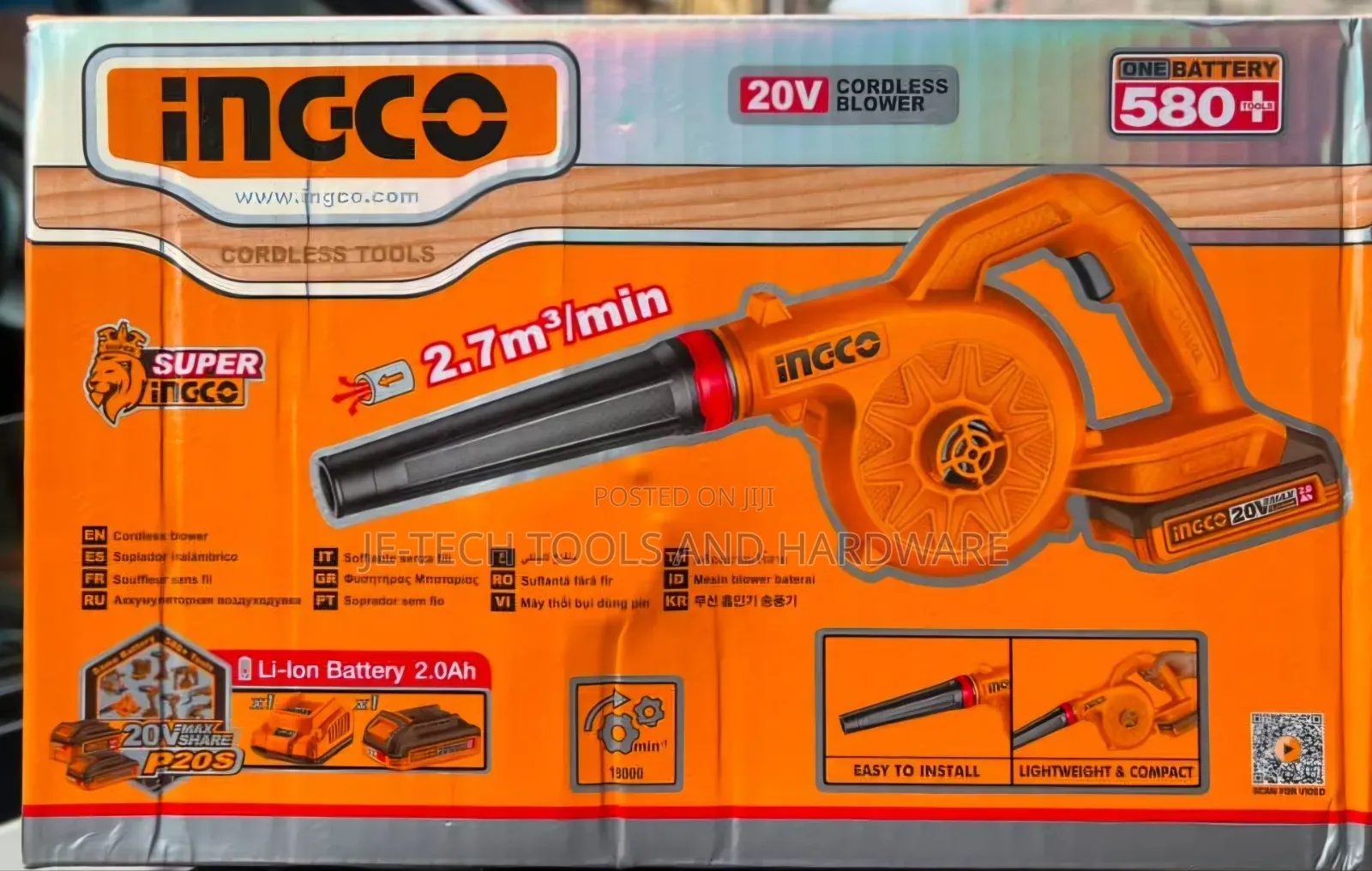 Ingco 20V Cordless Air Blower (Model CABLI20028)