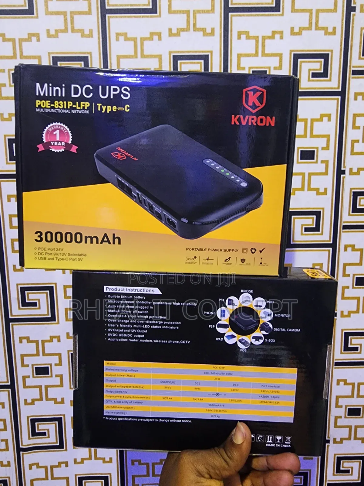 Kvron Mini Dc Ups 30,000mah ( Router Power Bank )
