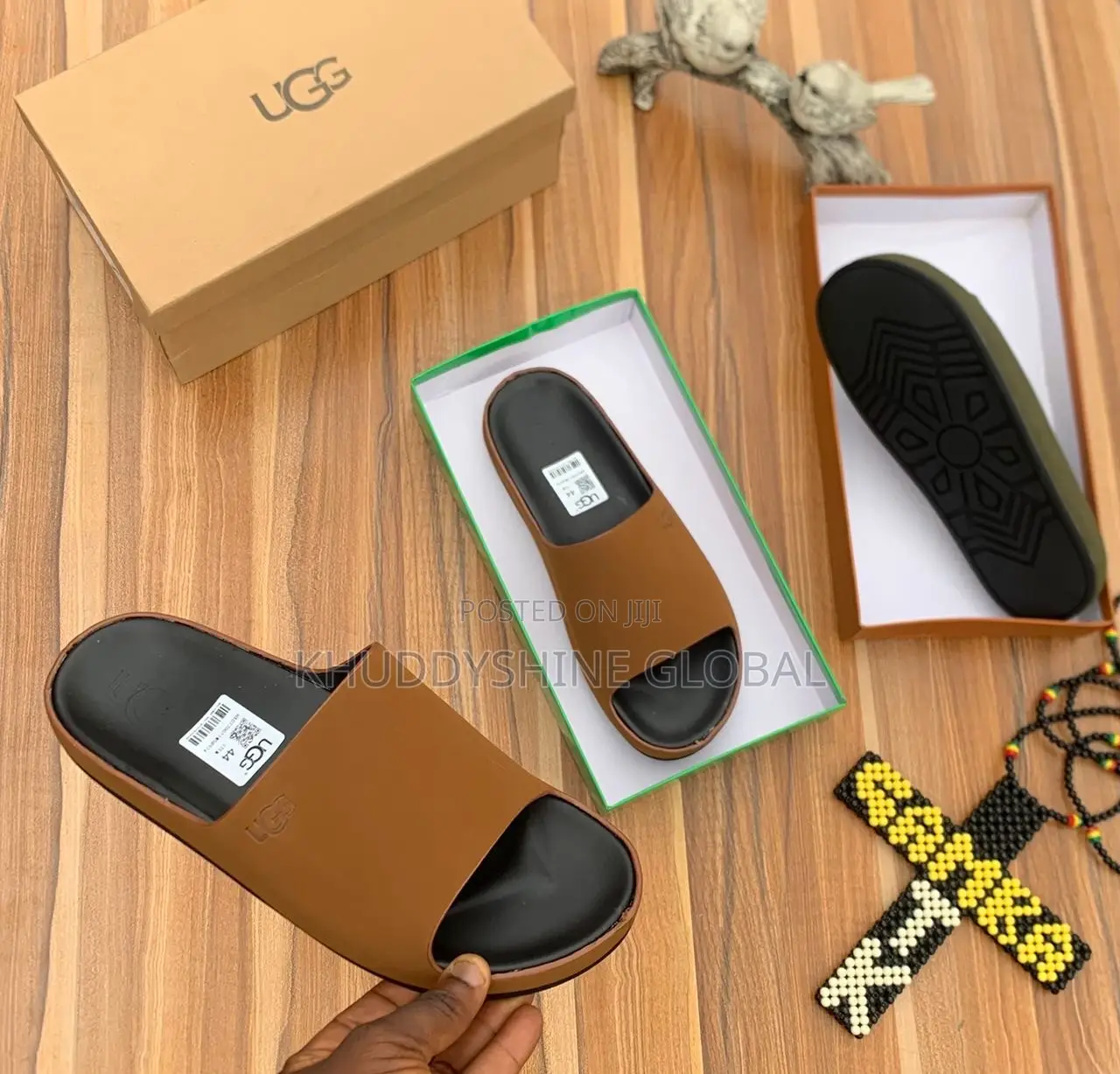 UGG Slide Sandal Featuring a Wide Single-Strap Upper and a Textured