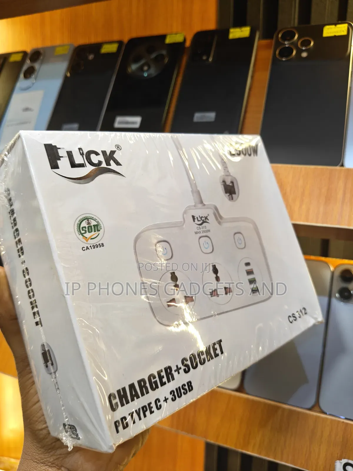 FLICK CS312 2500W Extension With PD Type C + 3USB - New