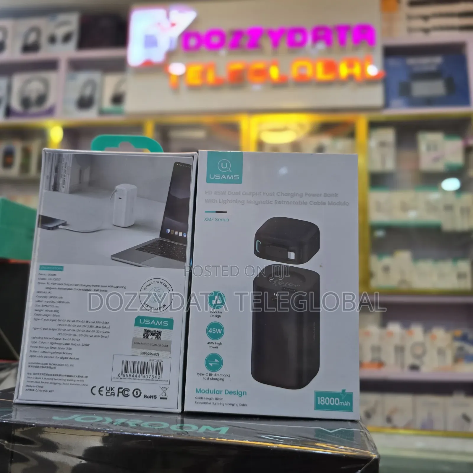 USAMS PD 45W Dual Output Fast Charging PowerBank (18000mAh)