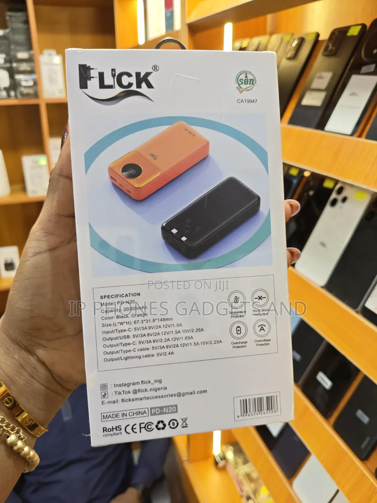 Flick PD-N20 20000mAh Power Bank (22.5W)