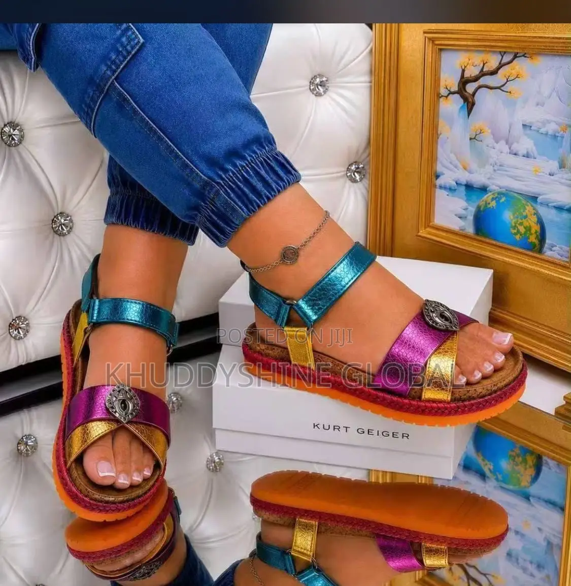 Sandals Featuring Multi-Toned Crossing Straps