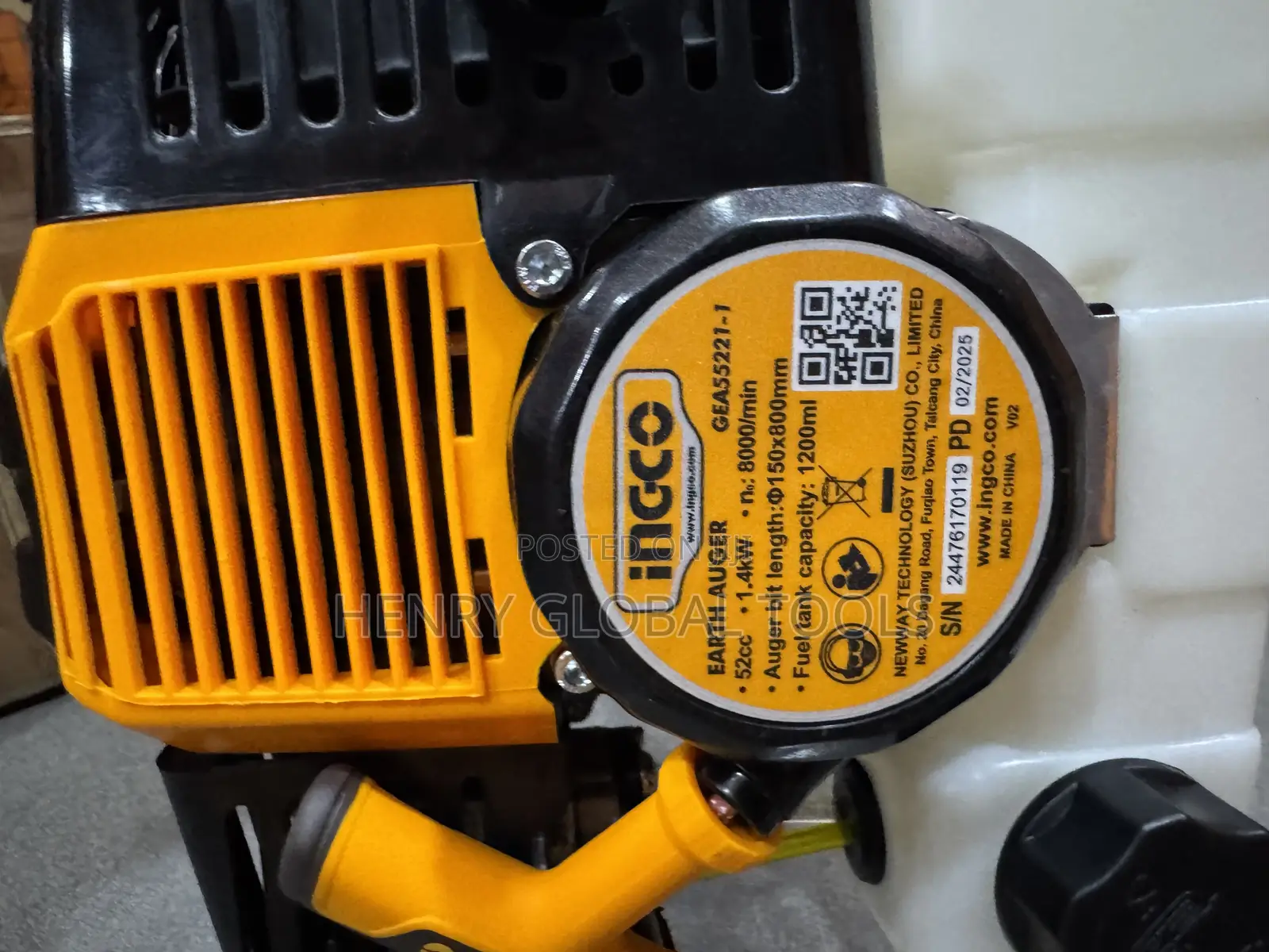 INGCO Earth Auger – 1.4kW Petrol Post Hole Digger