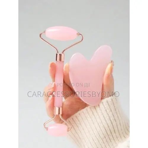 Jade Roller and Gua Sha Face Set for Facial Massage