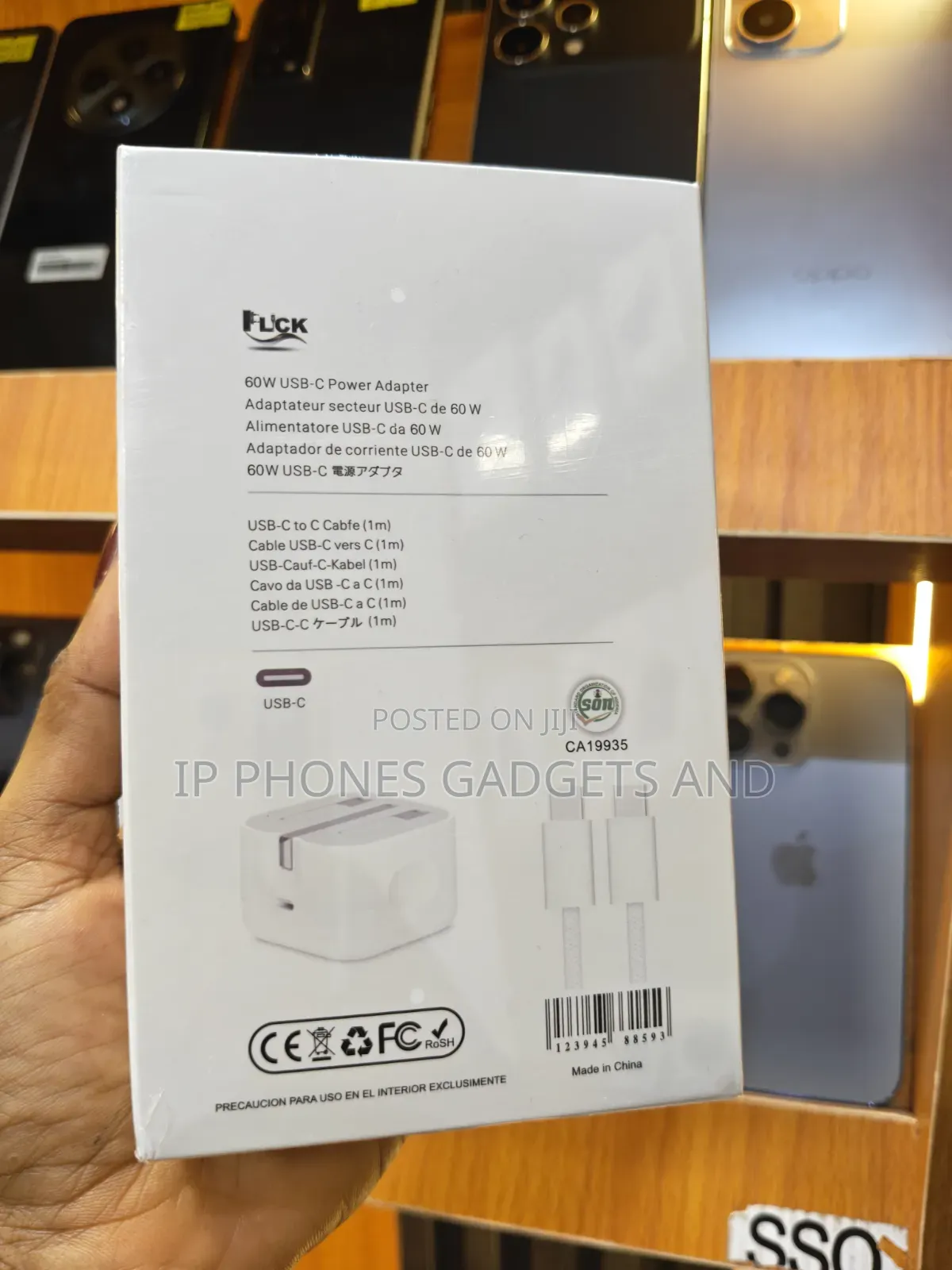 FLCK 16 Pro Max 60W USB-C Charger With USB-C to C Cable - New