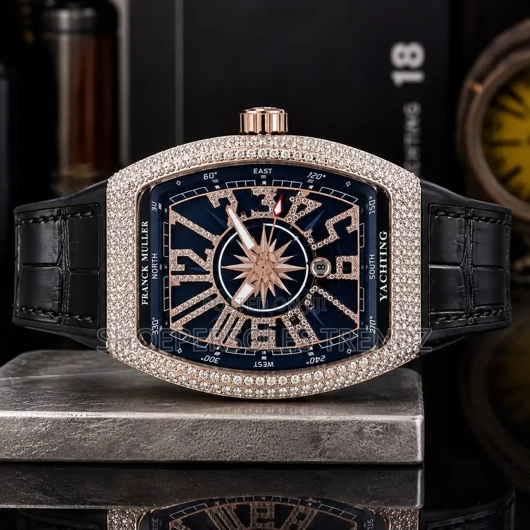 Men Lux Stoned Leather Watch