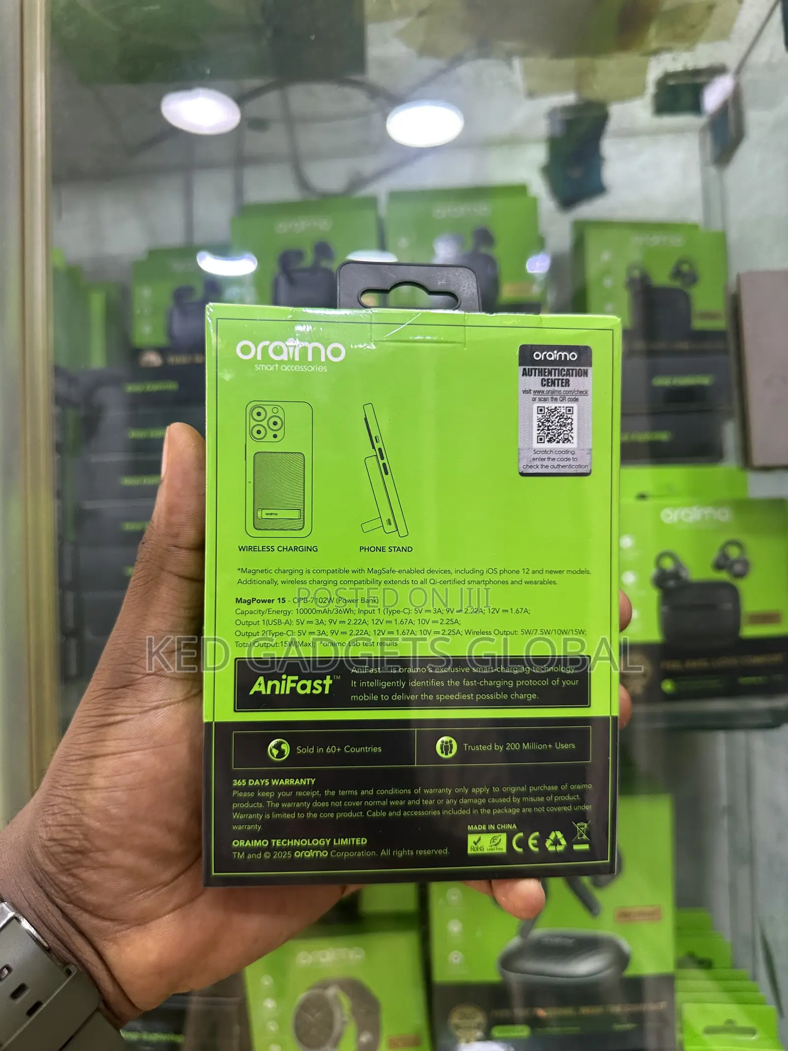 Oraimo Wireless Charge Powerbank 10,000mah