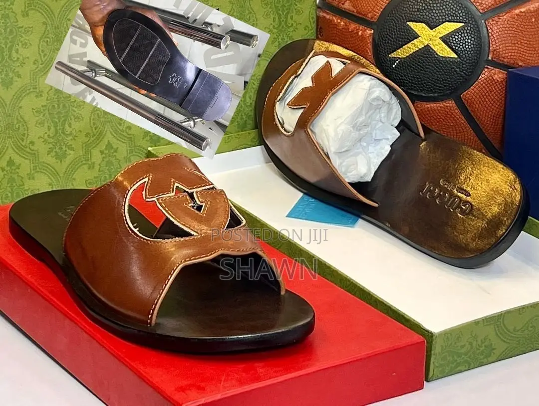 Original Gucci Leather Slippers