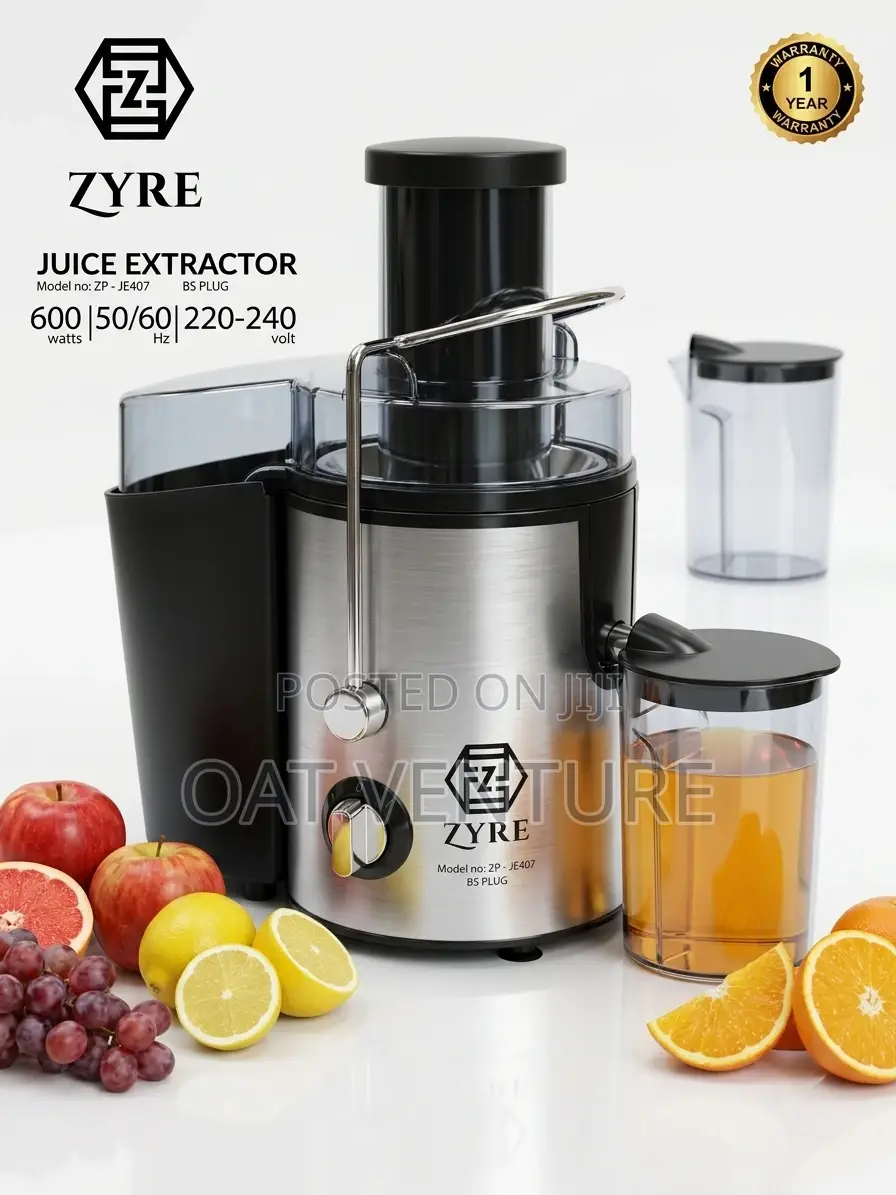 Brand New ZYRE 600W Stainless Steel Juice Extractor
