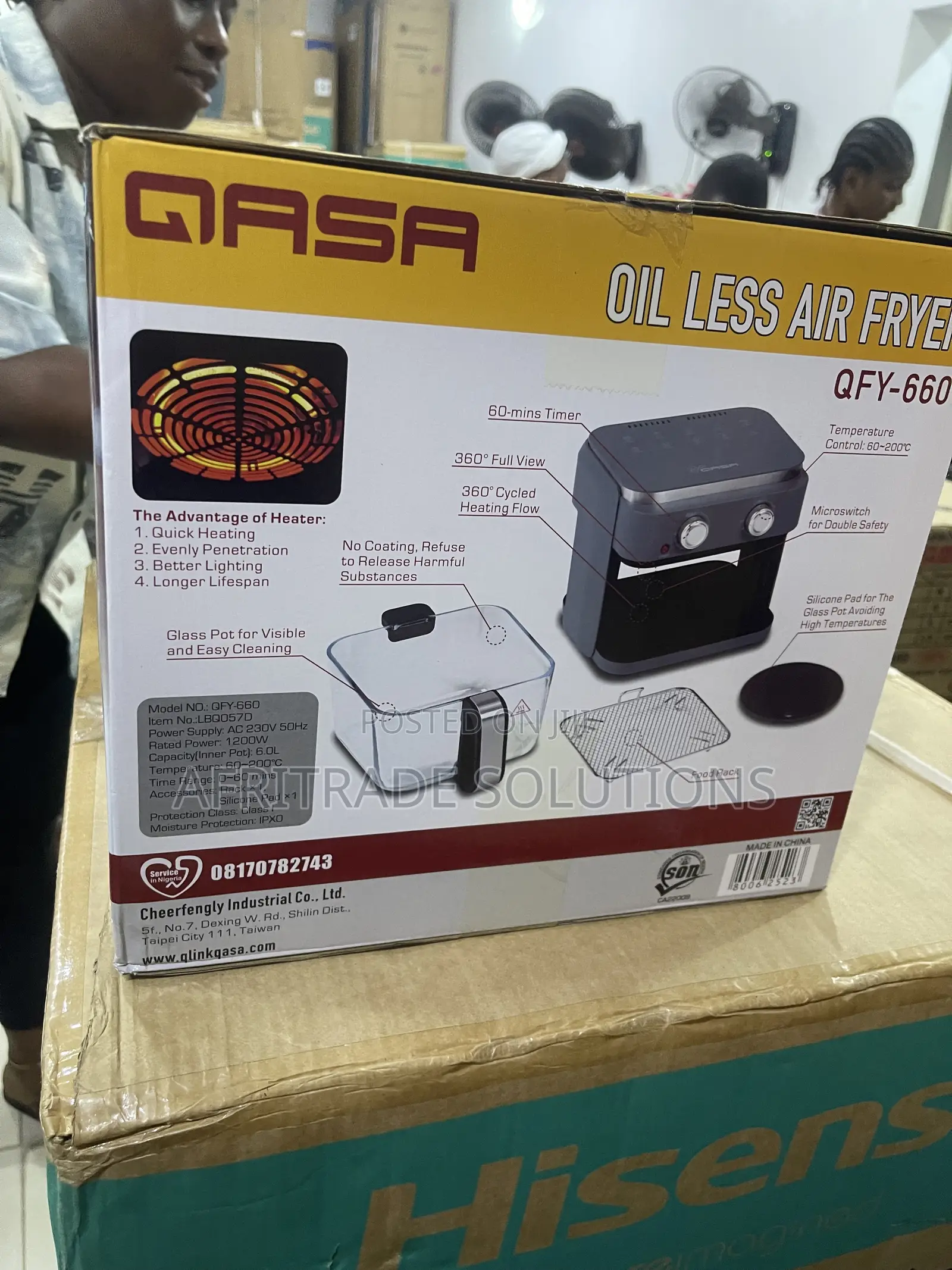 Qasa 6L Air Fryer for Chicken, Fries & More
