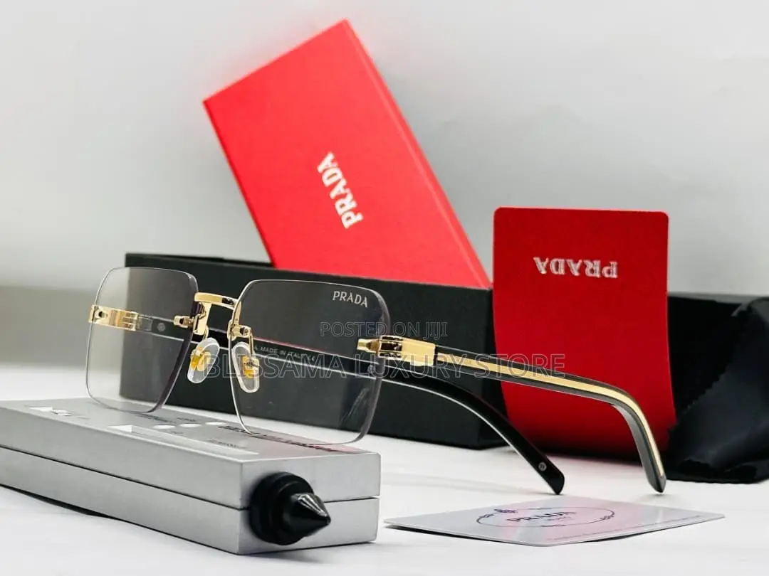 Prada Luxury Designer Rimless Glasses – Trendy,Stylish/Premium Quality