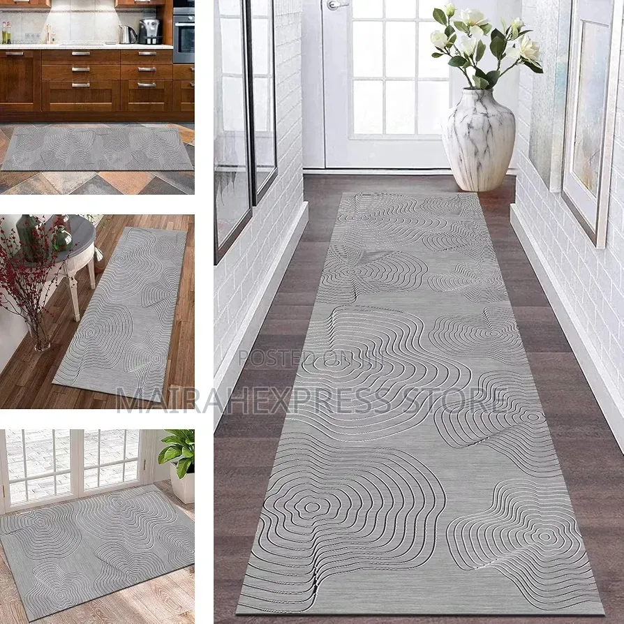 Fluffy Gray Corridor Carpet Runner  Atm