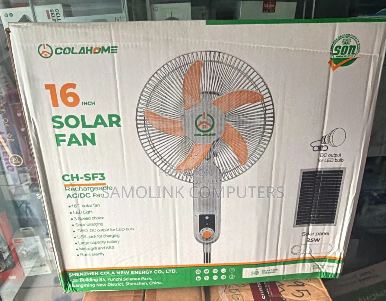 COLAHOME 16" Rechargeable Fan