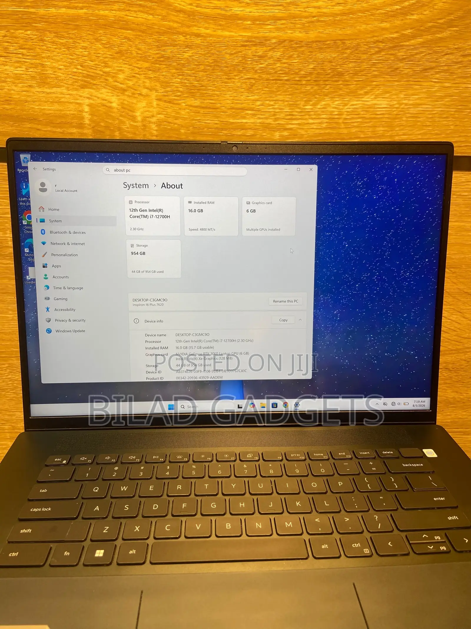 Laptop Dell Inspiron 16 Plus 7620 16GB Intel Core i7 SSD 1T