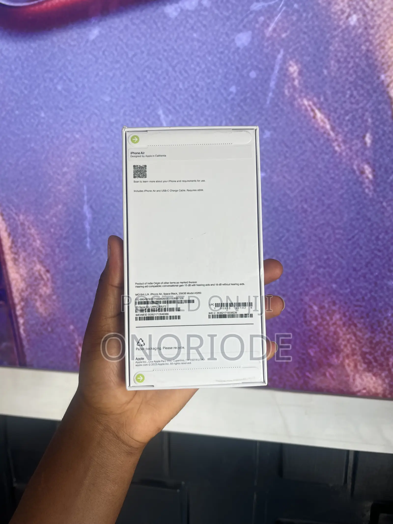 New Apple iPhone Air 256 GB Black