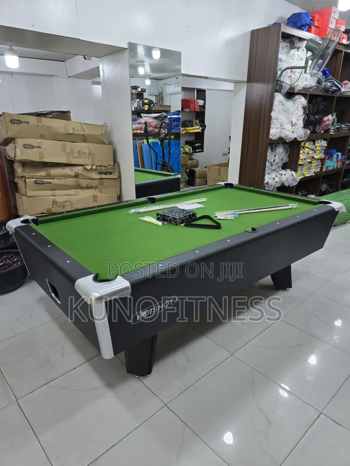 7ft & 8ft Marble-Top Coin-Operated Pool Snooker Table + Accessories