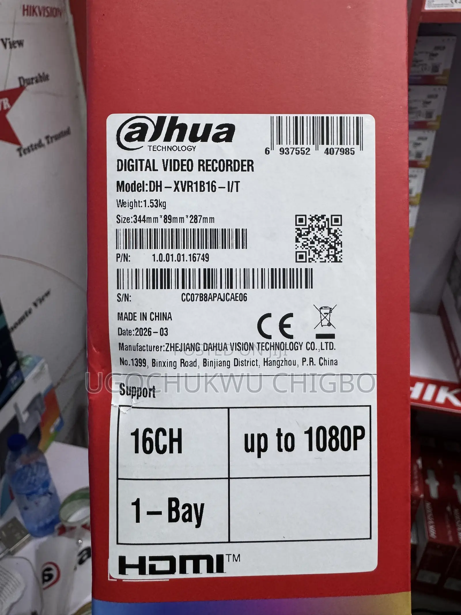 Dahua 16 Channels DVR 2mp DH-XVR1B16-I/T
