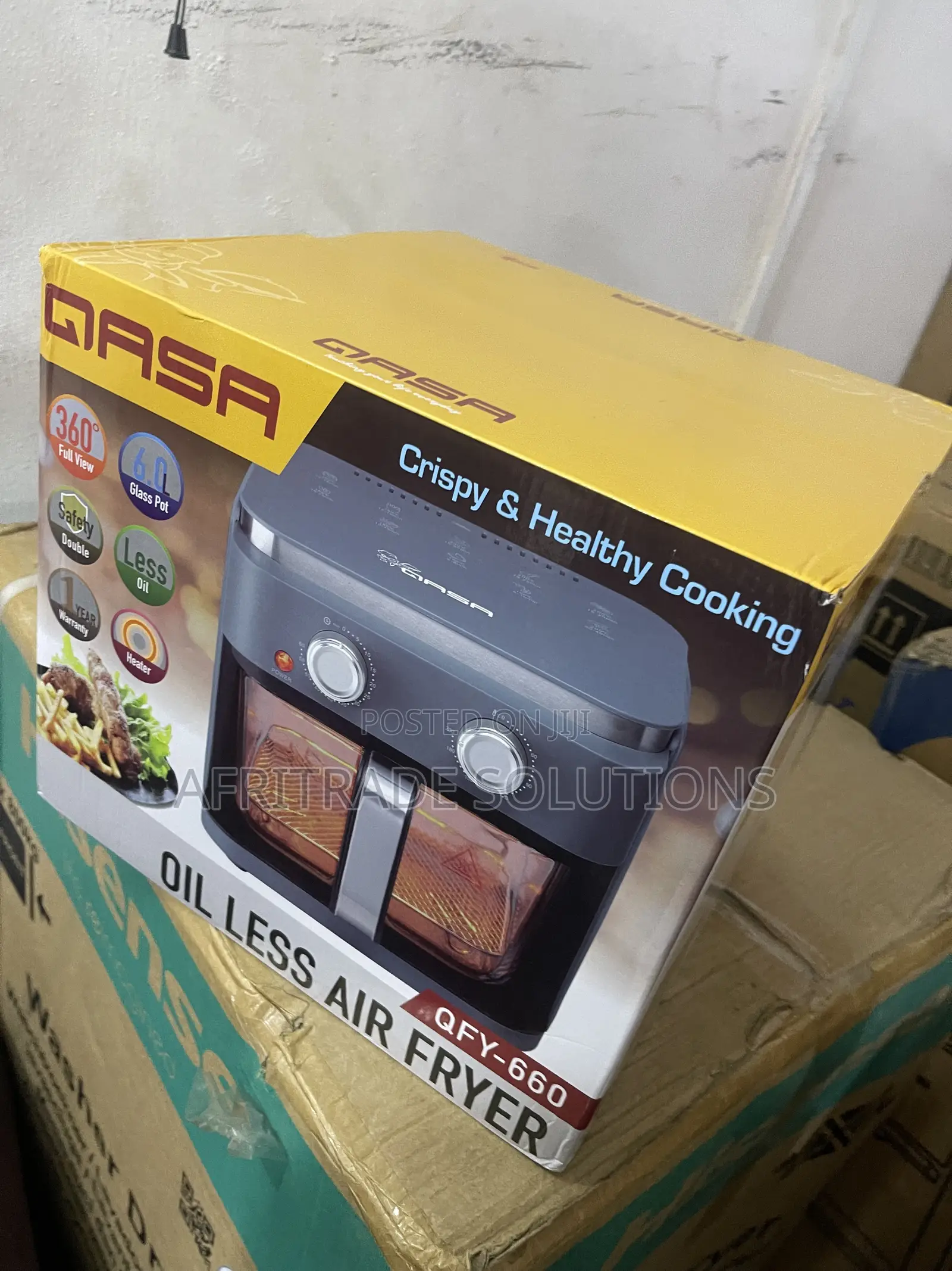 Qasa 6L Air Fryer for Fries, Fish, Chicken & Snacks