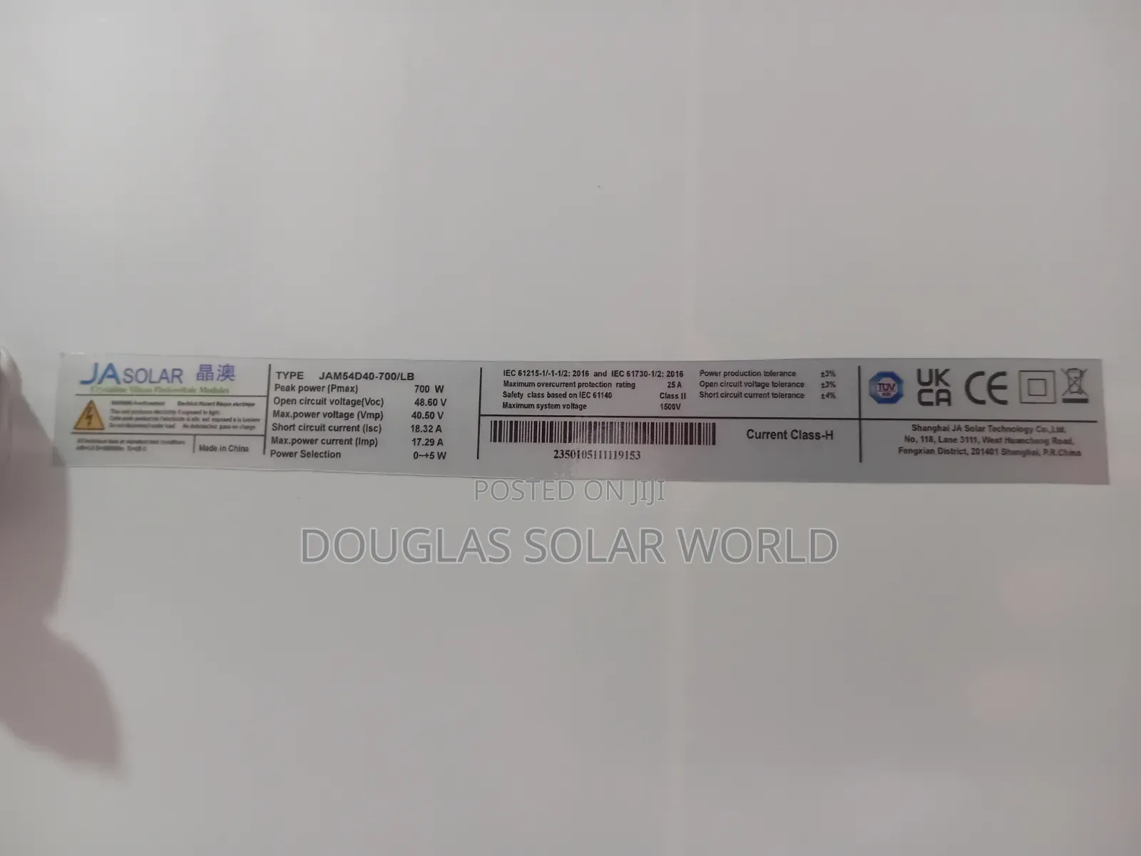 JA Solar 700W Monocrystalline Solar Panel