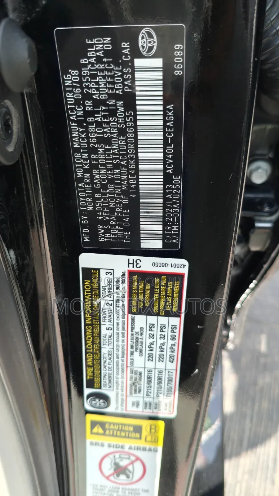 Toyota Camry XLE 4dr Sedan (2.4L 4cyl 5A) 2009 Black