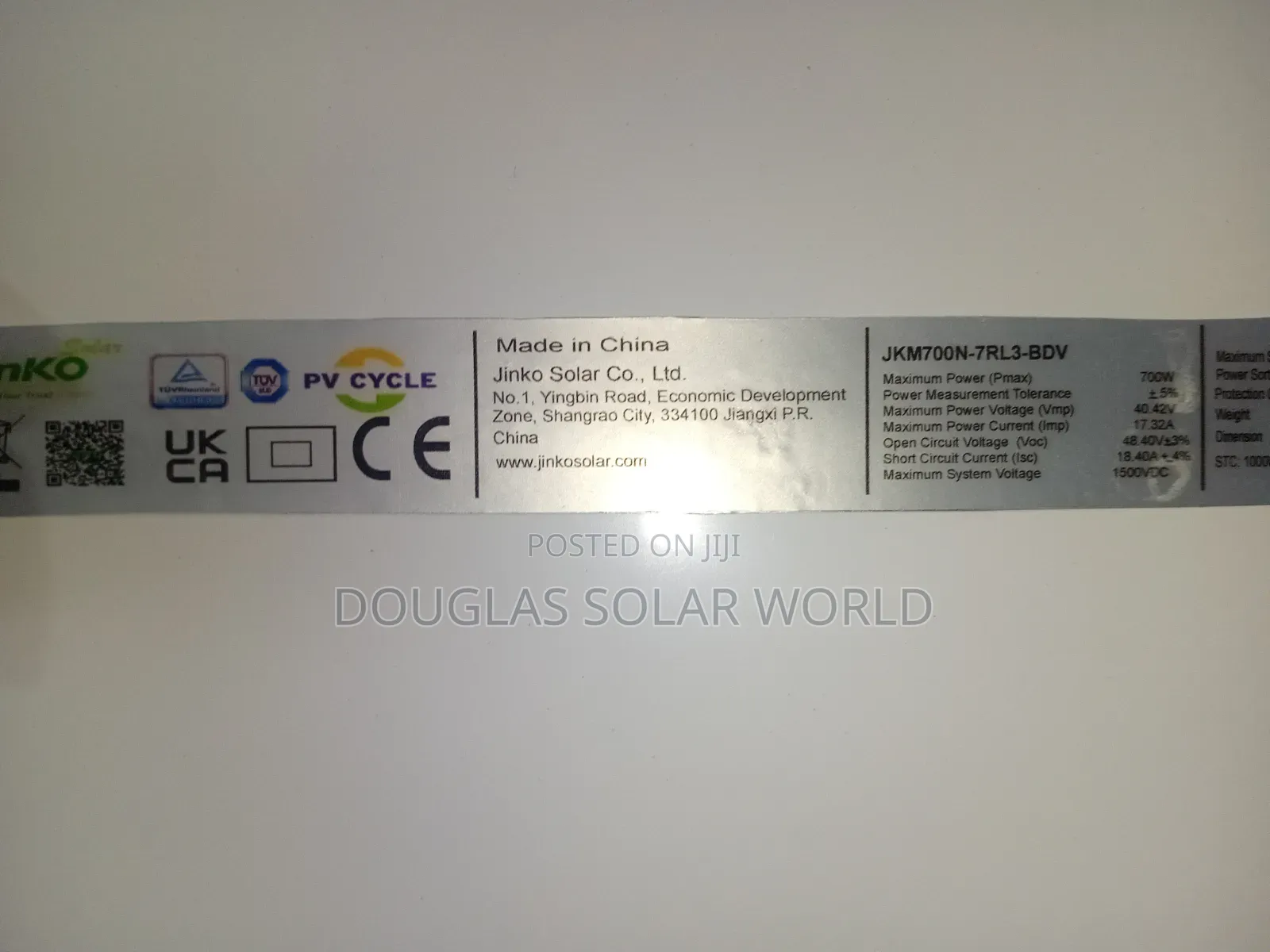 Jinko 700W Monocrystalline Solar Panel