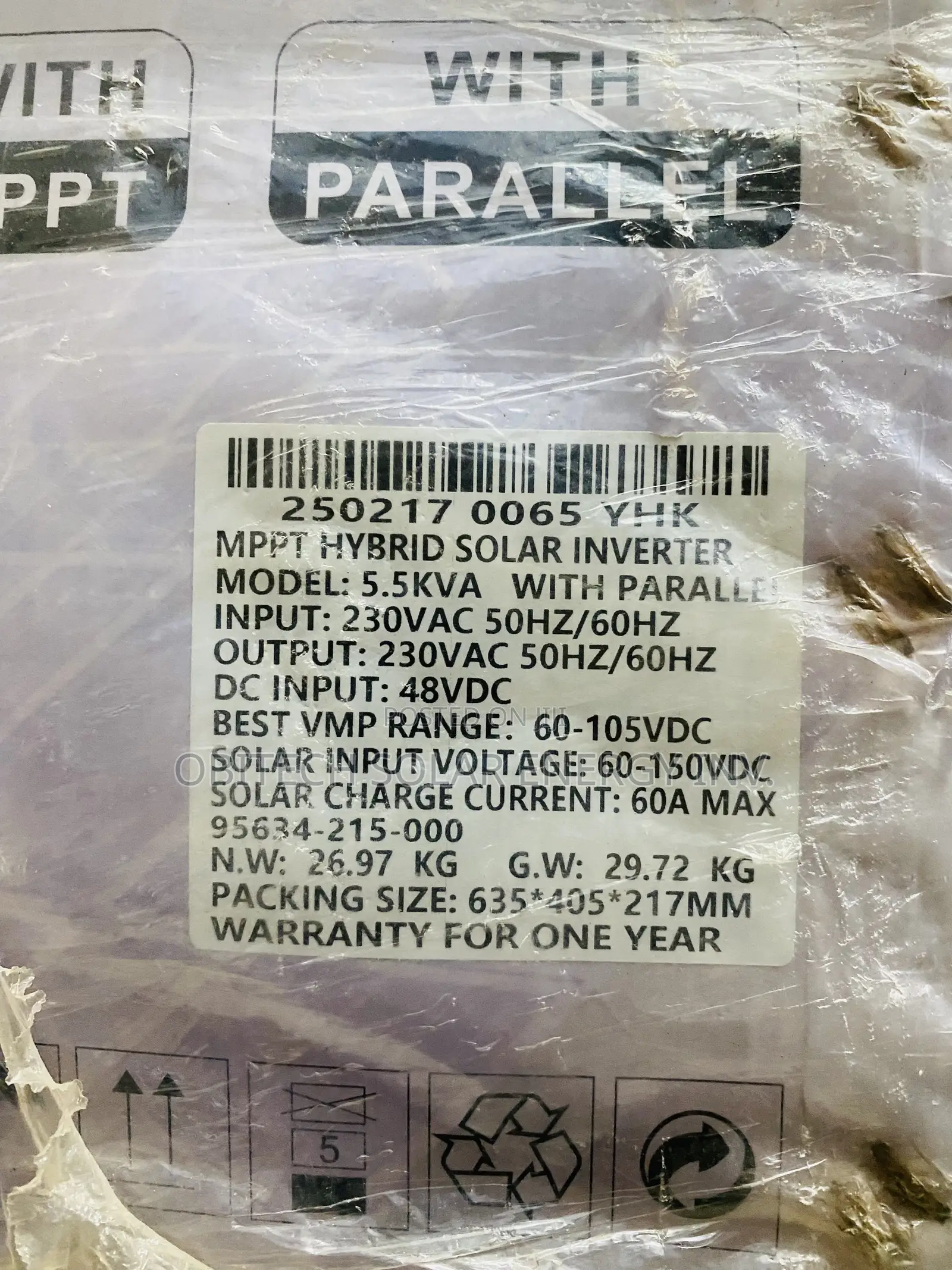 5.5kva Yohako Hybrid Solar Inverter