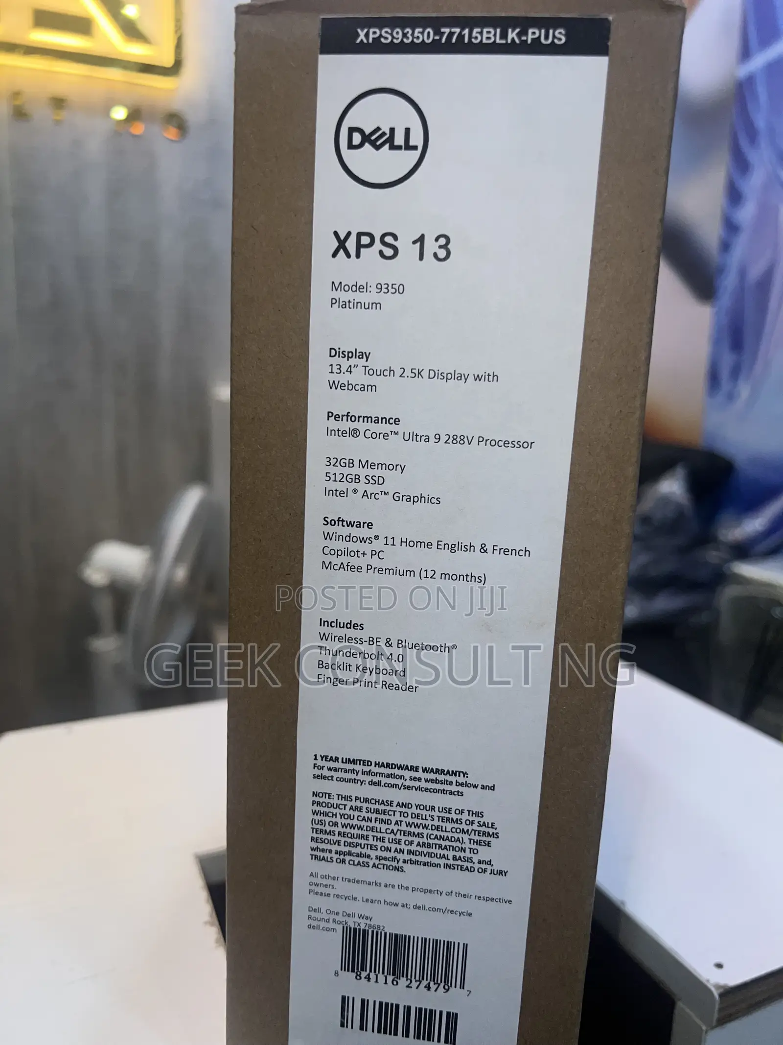 New Laptop Dell XPS 13 (9350) 32GB Intel Core Ultra 9 SSD 512GB