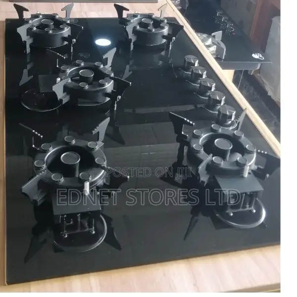Phiima 8mm Tempered Glass Flip Up 5 Gas Burner Built in Kitchen Hob