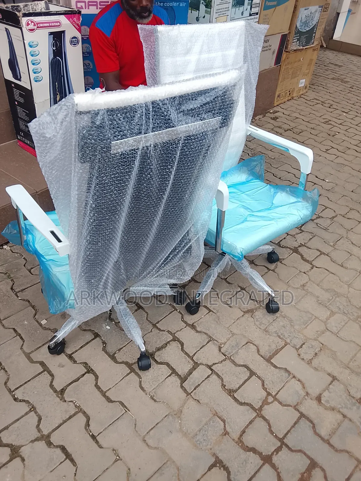 White Office Height Adjustable Chair