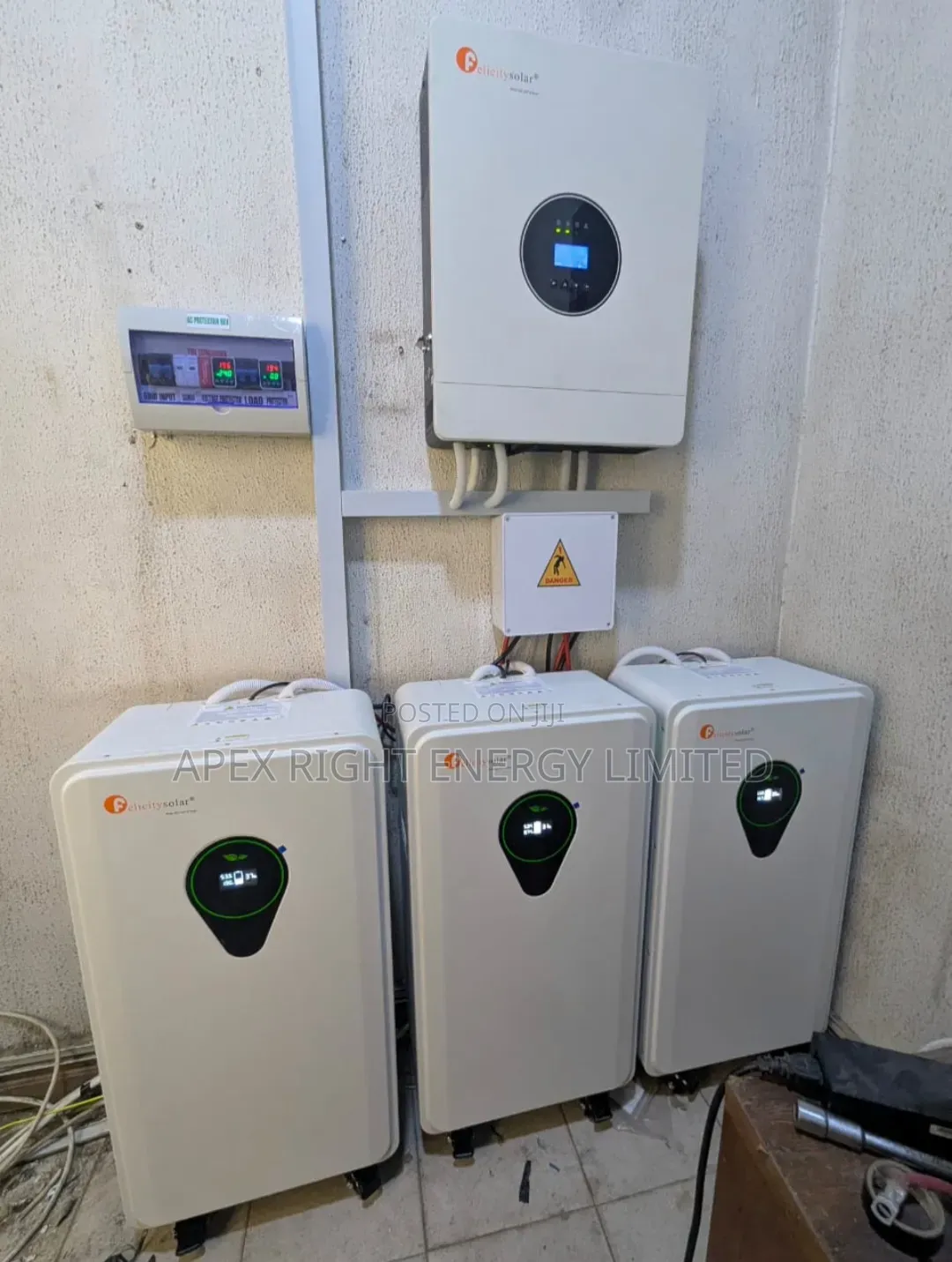 12kva Felicity Hybrid Inverter+52.5kwh Lithium+650w Panel BiFecial X24