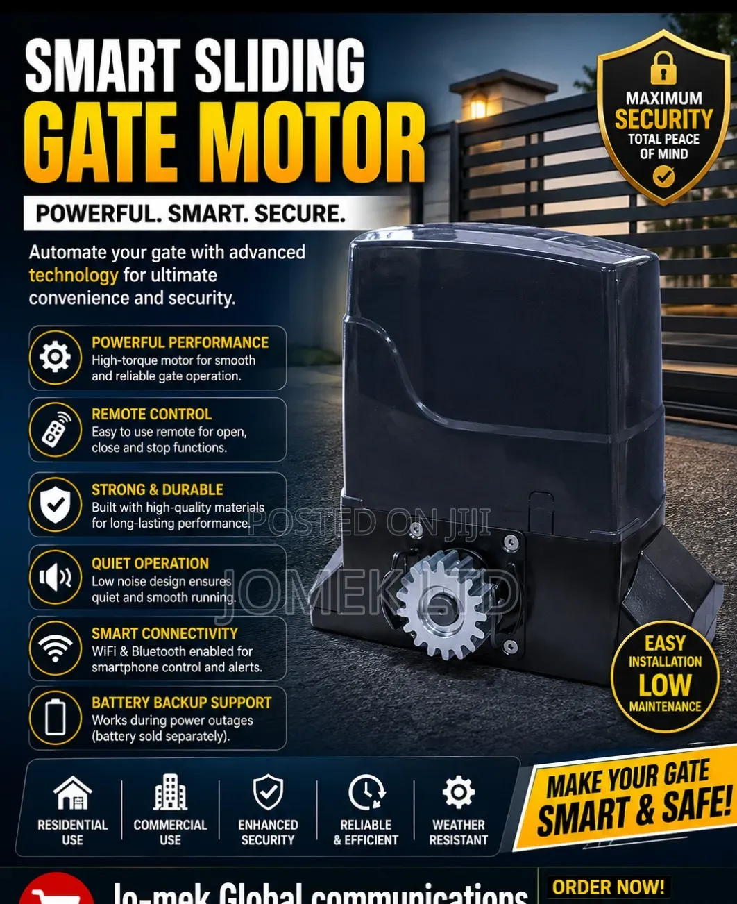 Automatic Gate Opener System Box Packaged With Solar Charge/Accessorie