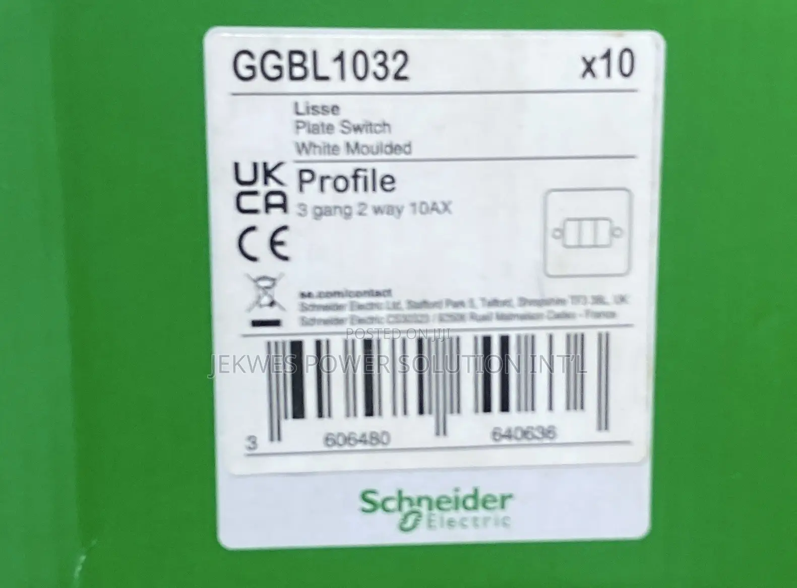 Original 3 Gang 2 Way Lisse Switch Schnider